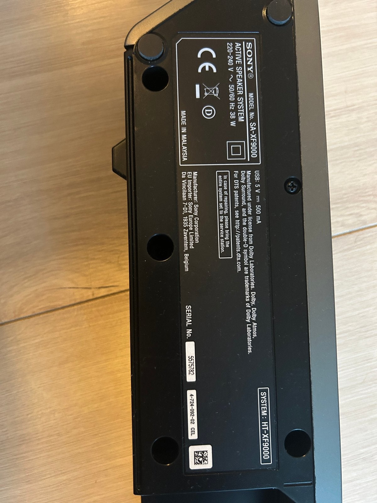 Sony soundbar HT-XF9000, Ophalen of Verzenden, Bluetooth, Gebruikt