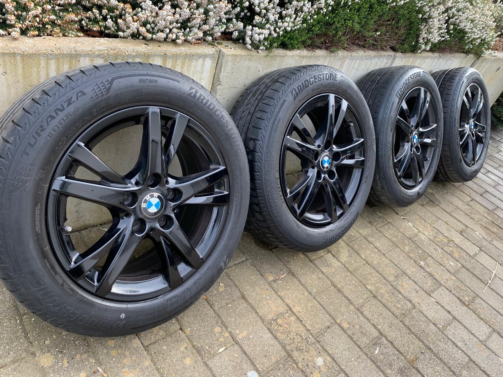 Velgen met banden 205/55/16 Bmw, Gebruikt, 16 inch, Banden en Velgen, Personenwagen