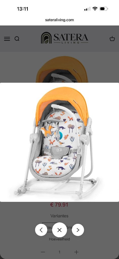 Fauteuil à bascule Kinderkraft - berceau, Enfants & Bébés, Enlèvement, Utilisé, Autres types