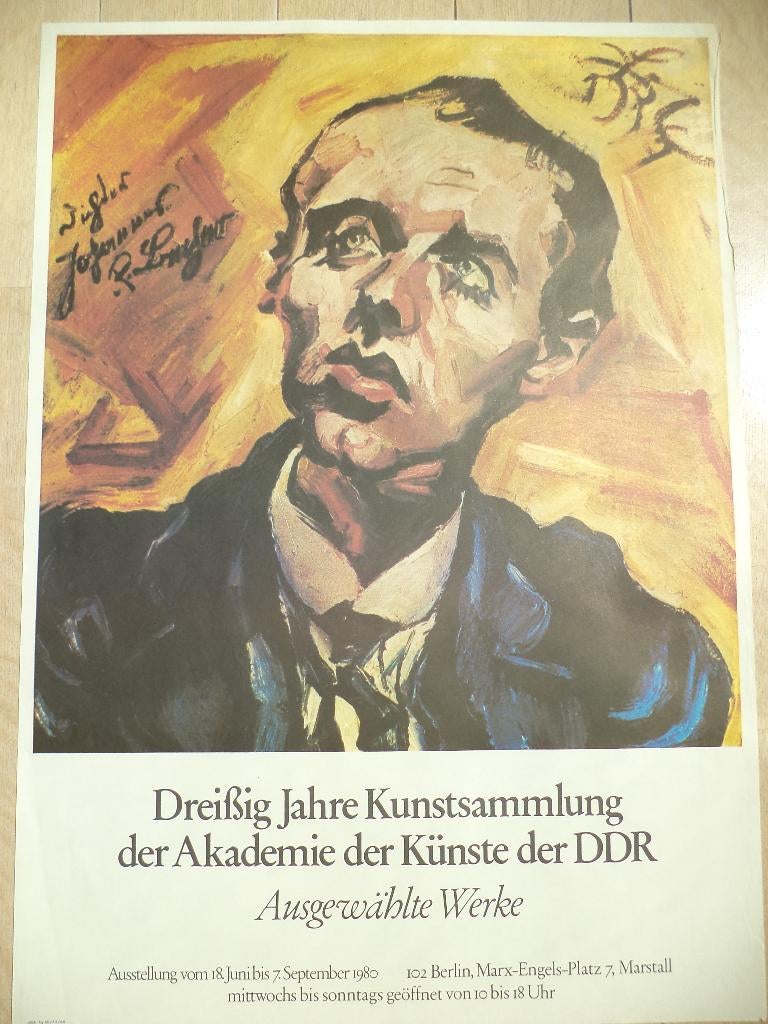 1980 expo litho affiche Ludwig Meidner 30 j. kunstwerken DDR, Antiquités & Art, Art | Lithographies & Sérigraphies, Enlèvement ou Envoi