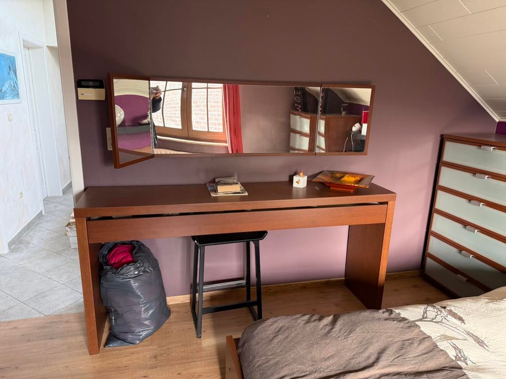 Ensemble coiffeuse et miroir ikea malm a donner, Enlèvement, Comme neuf