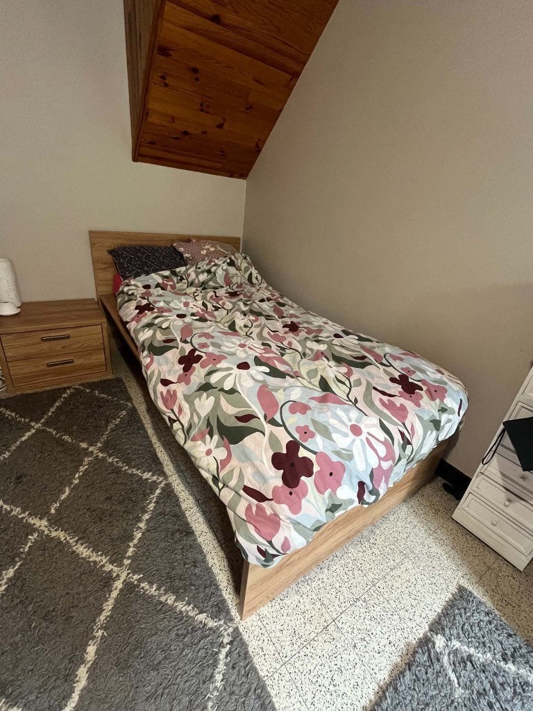 Lit complet, 90 cm, Une personne, Brun, Enlèvement