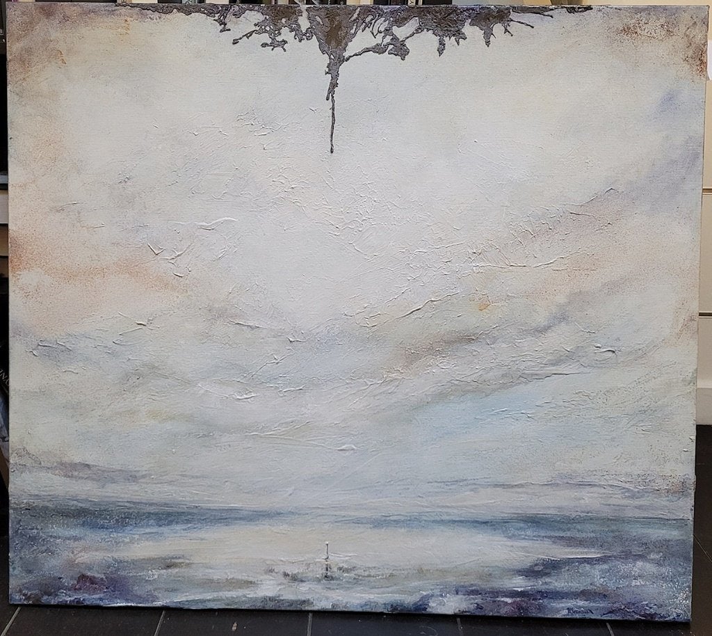 Mia MOREAU, Reflectie, Antiek en Kunst, Kunst | Schilderijen | Klassiek, Maritiem / water, Ophalen of Verzenden, Olieverf, Gesigneerd