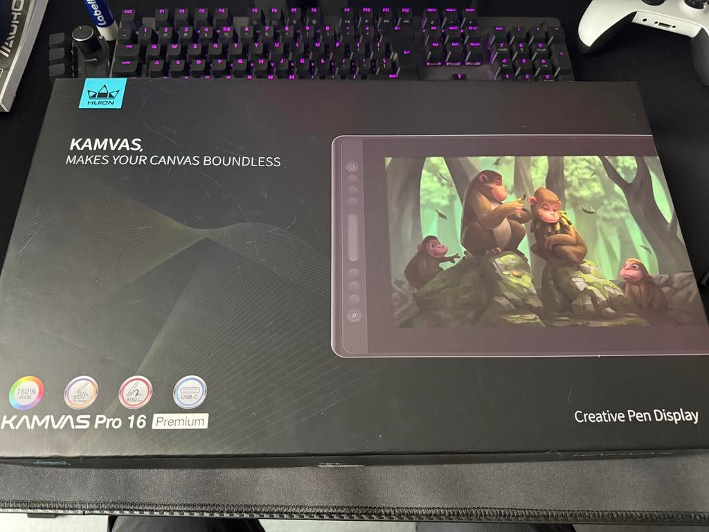 Huion kamvas pro 16 premium, Computers en Software, Tekentablets, Zo goed als nieuw, Bedraad, Ophalen of Verzenden