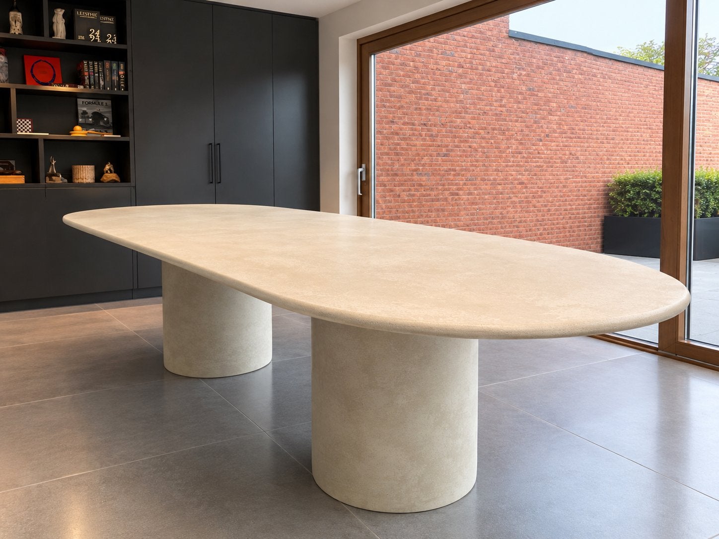 Prachtige maatwerk eettafel – 2,75 m x 1,10 m – Stone Art, Neuf, 100 à 150 cm, Enlèvement, Ovale