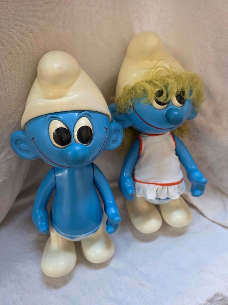 Puffi Smurfen smurf 1982 Italië 45cm. Dit stel heeft ex