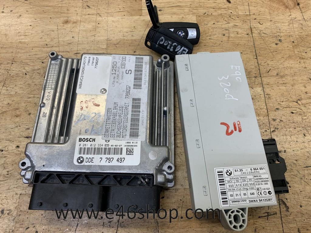 ECU DDE CAS START SET BMW E87 E90 E91 M47 DIESEL 7797497, -, Utilisé, -, Enlèvement ou Envoi