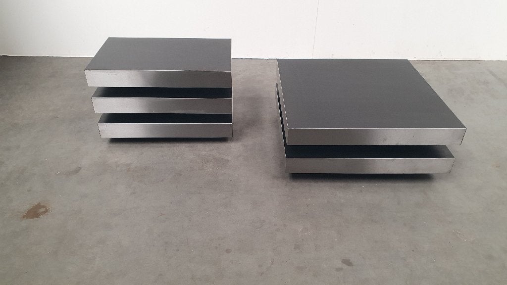 Tables vintage Roche Bobois Willy Rizzo attr 70s design, Enlèvement