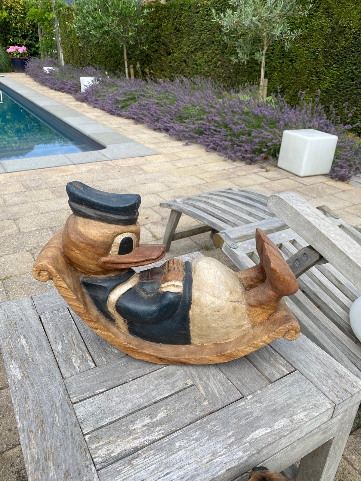 Houten Donald Duck, Antiek en Kunst, Ophalen, Hout, Houtsnijwerk, Overige onderwerpen