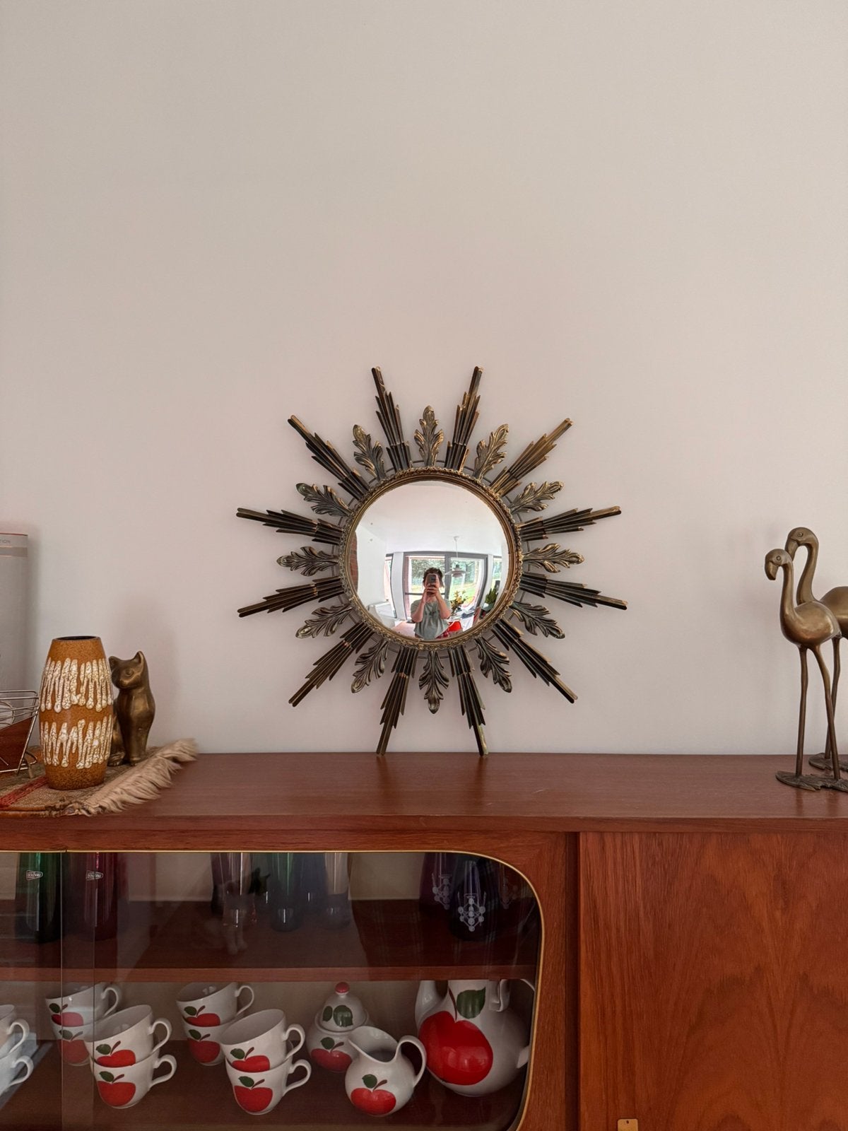 Vintage zonnespiegel Deknudt, Ophalen, Rond, 50 tot 100 cm, Minder dan 100 cm