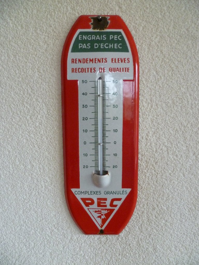 EMAILLE DEURPOST BORDJE"PEC GRANULES"UIT JAREN 50, Ophalen of Verzenden, Gebruikt, Reclamebord