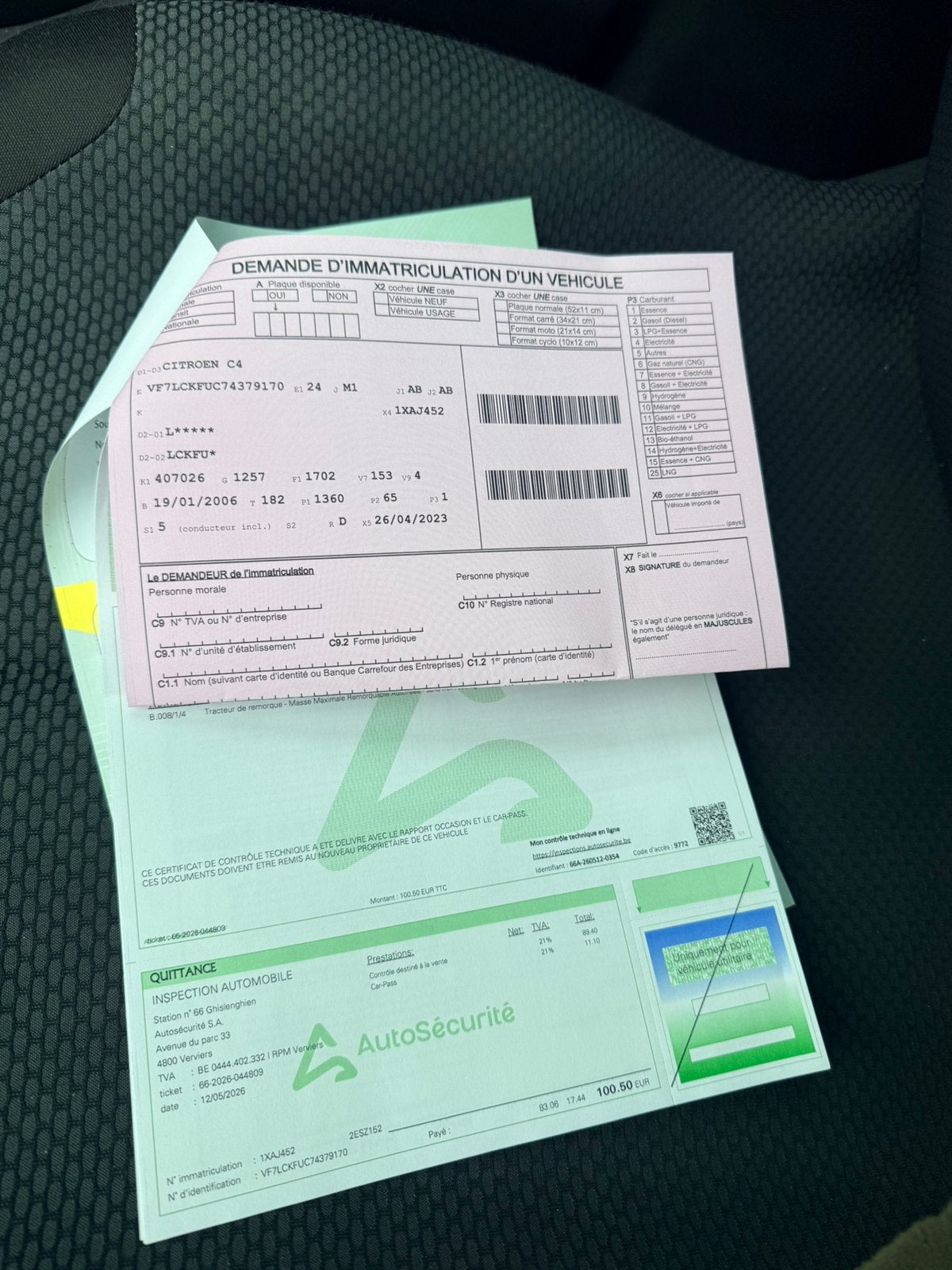 Citroën C4 122000km avec demande d’immatriculation ok, Autos, Citroën, Achat, Berline, 1398 cm³, Particulier