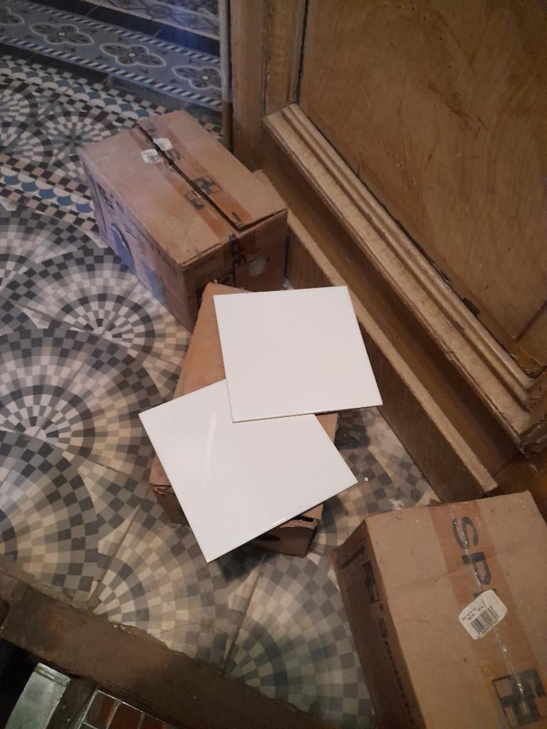 Witte muurtegels,  formaat 15,2 cm x 15,2 cm, Doe-het-zelf en Bouw, Tegels, Ophalen, Minder dan 20 cm, Minder dan 5 m², Wandtegels