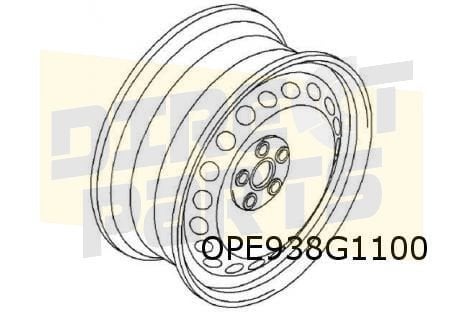 Opel Vivaro A (6/01-10/14) velg Staal (6J x 16'') Bleekgrijs, Auto-onderdelen, Banden en Velgen, -, Verzenden, -, Nieuw