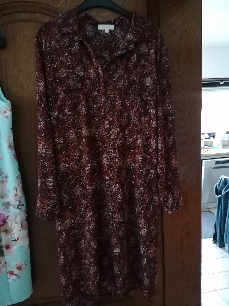 Jurk bruin maat 48 15€, ANDERE, Taille 46/48 (XL) ou plus grande, Comme neuf, Brun