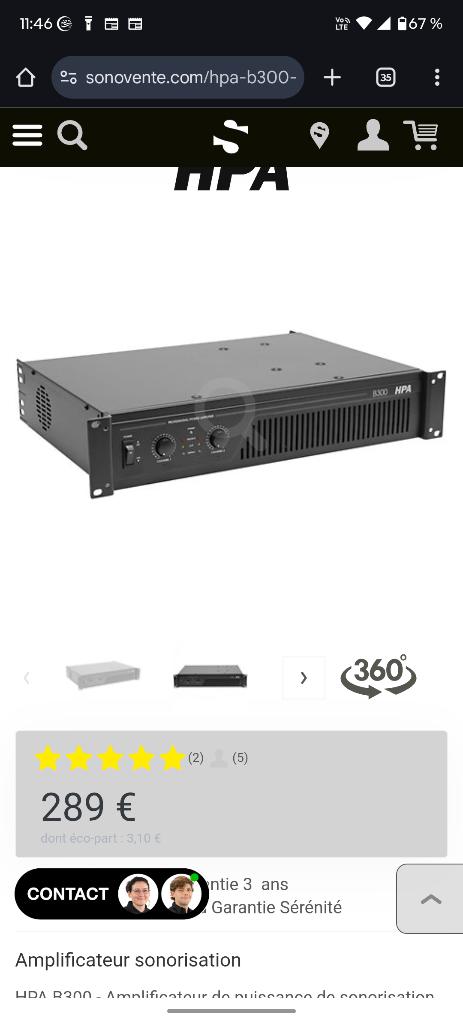 Ampli de puissance a vendre, Neuf, Autres marques, Enlèvement ou Envoi, Stéréo