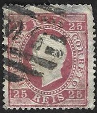 1 Postzegel Portugal 1870 Koning Luís I, Timbres & Monnaies, Enlèvement ou Envoi, Portugal, Affranchi