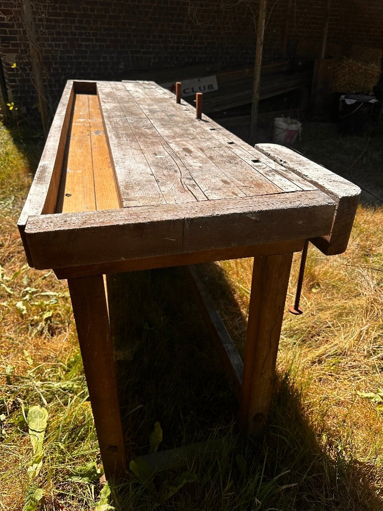 Oude houten werkbank, Enlèvement, Utilisé, Étau