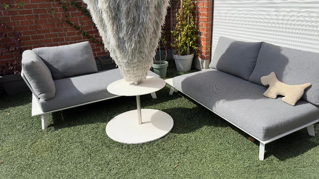 Tuin Loungeset, Tuin en Terras, Ophalen, 4 zitplaatsen, Bank, Aluminium