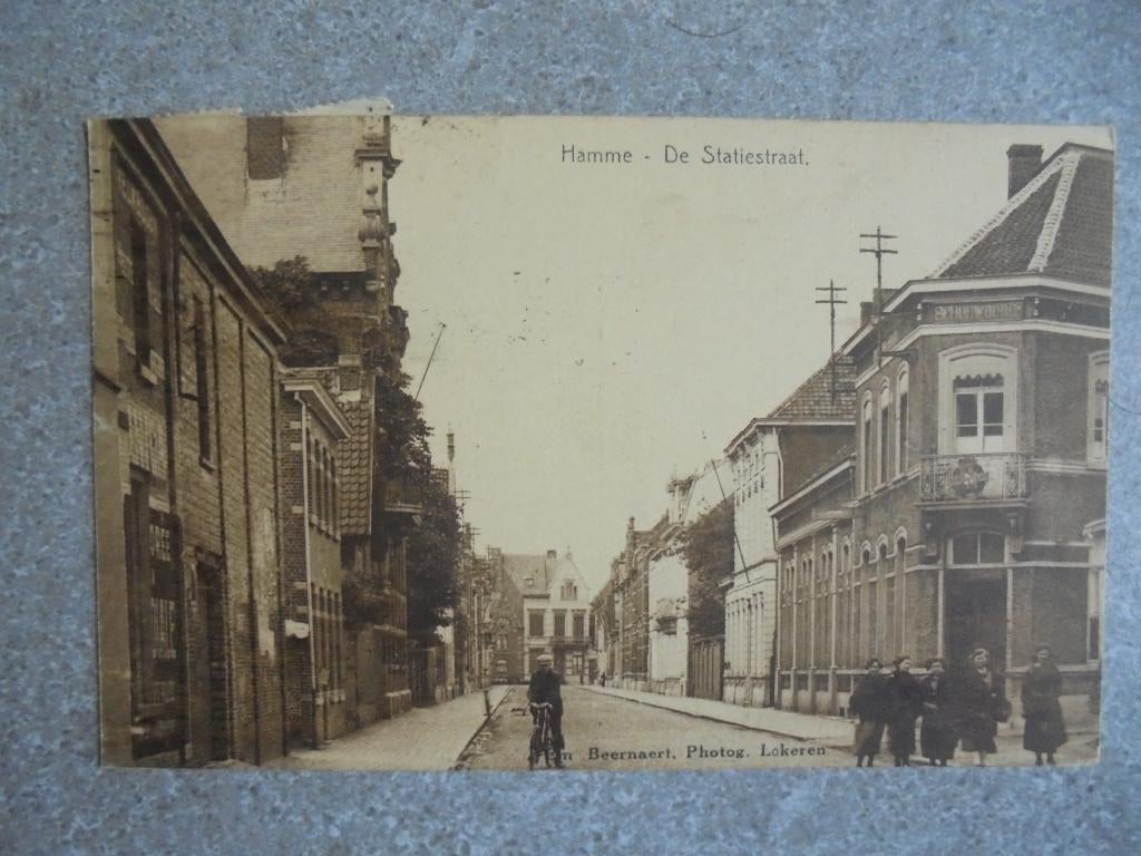 Beschreven Oude Postkaart Hamme De Statiestraat, Verzenden