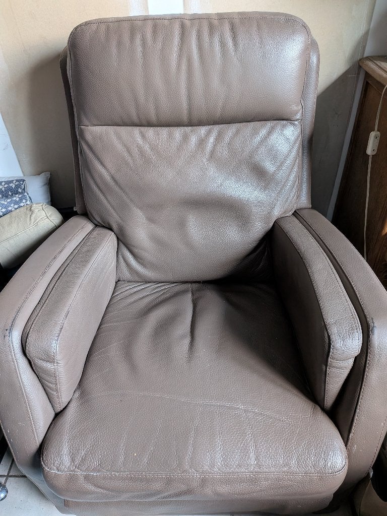Relax  électrique cuir A DONNER, Maison & Meubles, Enlèvement, Utilisé, Cuir, 75 à 100 cm