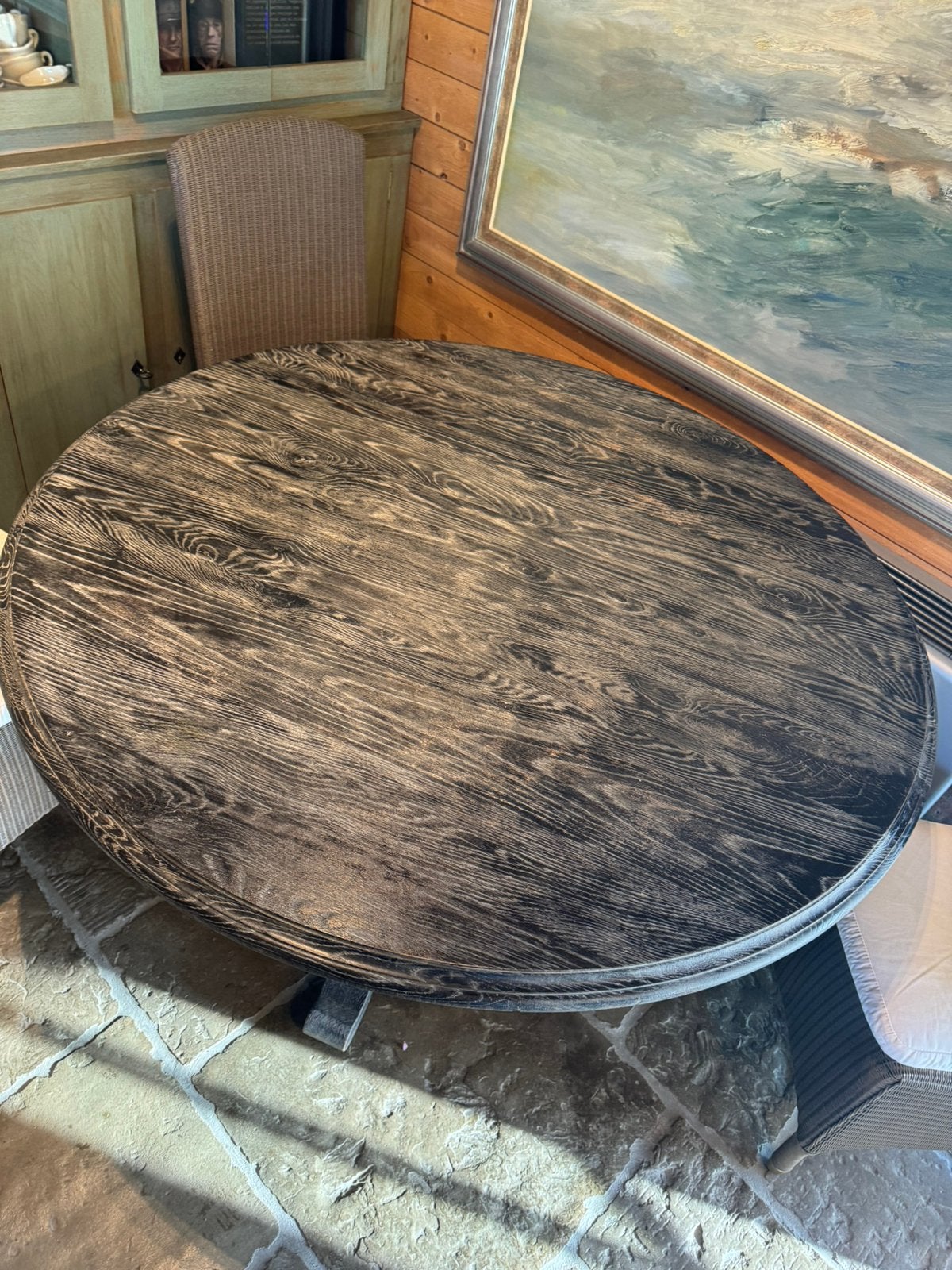 Tafel rond zwartgrijs, Huis en Inrichting, Ophalen, Zo goed als nieuw