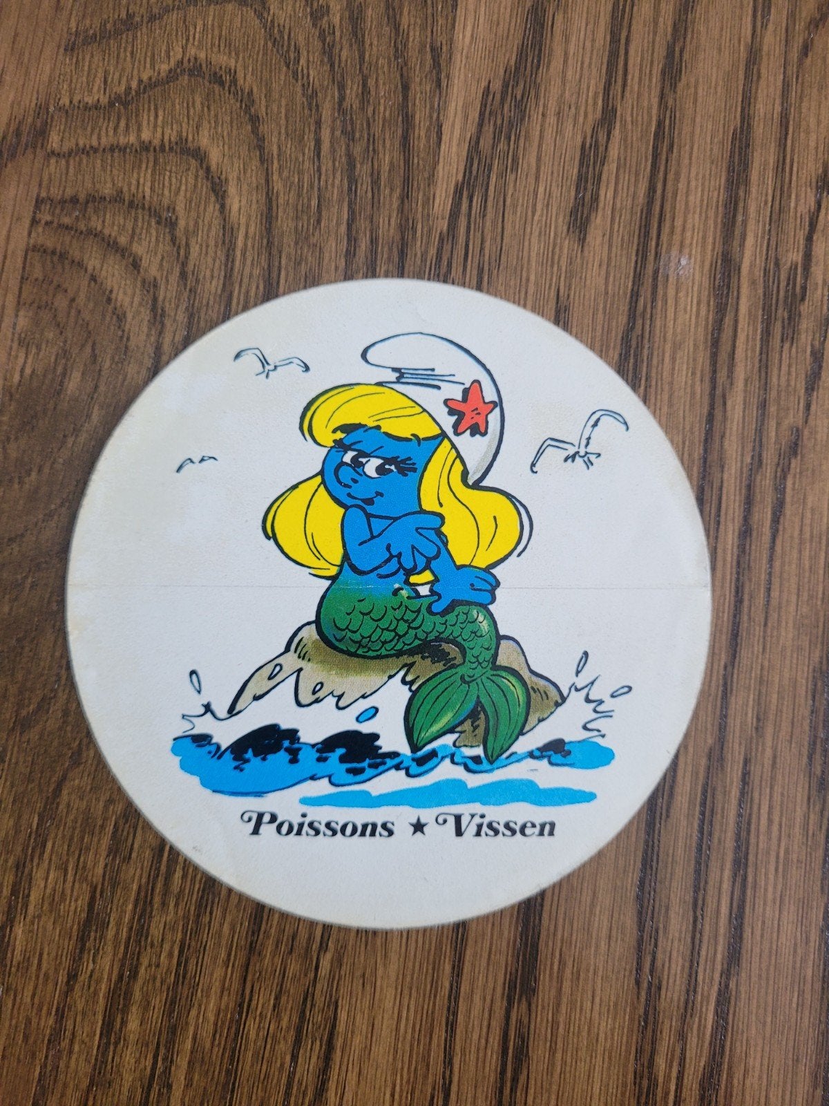 oude sticker de smurfen Milkana, Ophalen of Verzenden