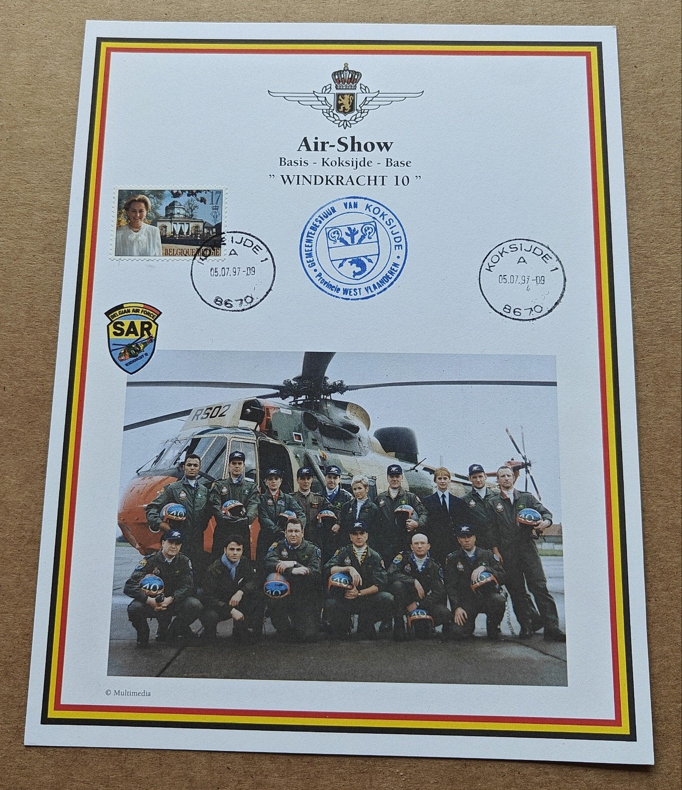 FDK 40 SQN Koksijde Wind Force 10, Enlèvement ou Envoi, Armée de l'air, Photo ou Poster
