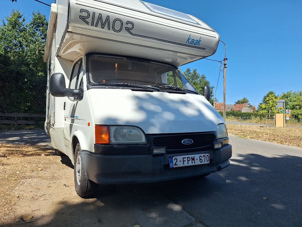 Ford Transit 1996 2.5D Rimor Kajak, Caravans en Kamperen, Mobilhomes, Ford, Fietsendrager, Douche, Diesel