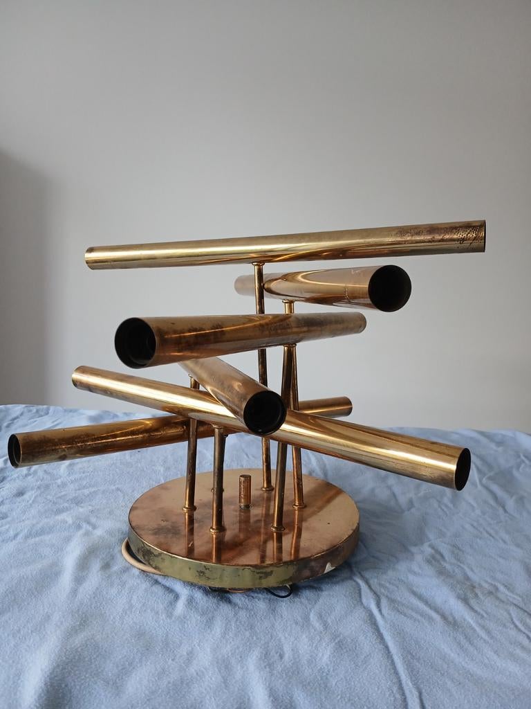 Vintage design Sciolari voor S A Boulanger plafondlamp, Huis en Inrichting, Ophalen of Verzenden, Gebruikt, Metaal, Vintage design Sciolari voor S A Boulanger