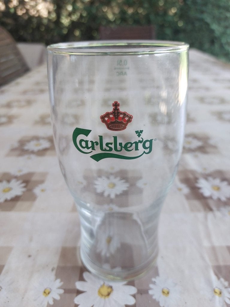 Bierglas Carlsberg 0,5 liter, Ophalen of Verzenden, Zo goed als nieuw, Glas of Glazen, Overige merken