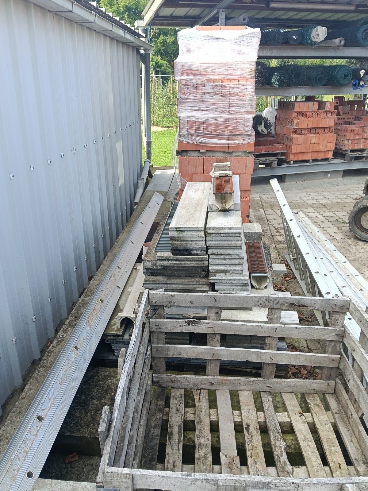 lot borduren tegels betonplaten ..., Ophalen