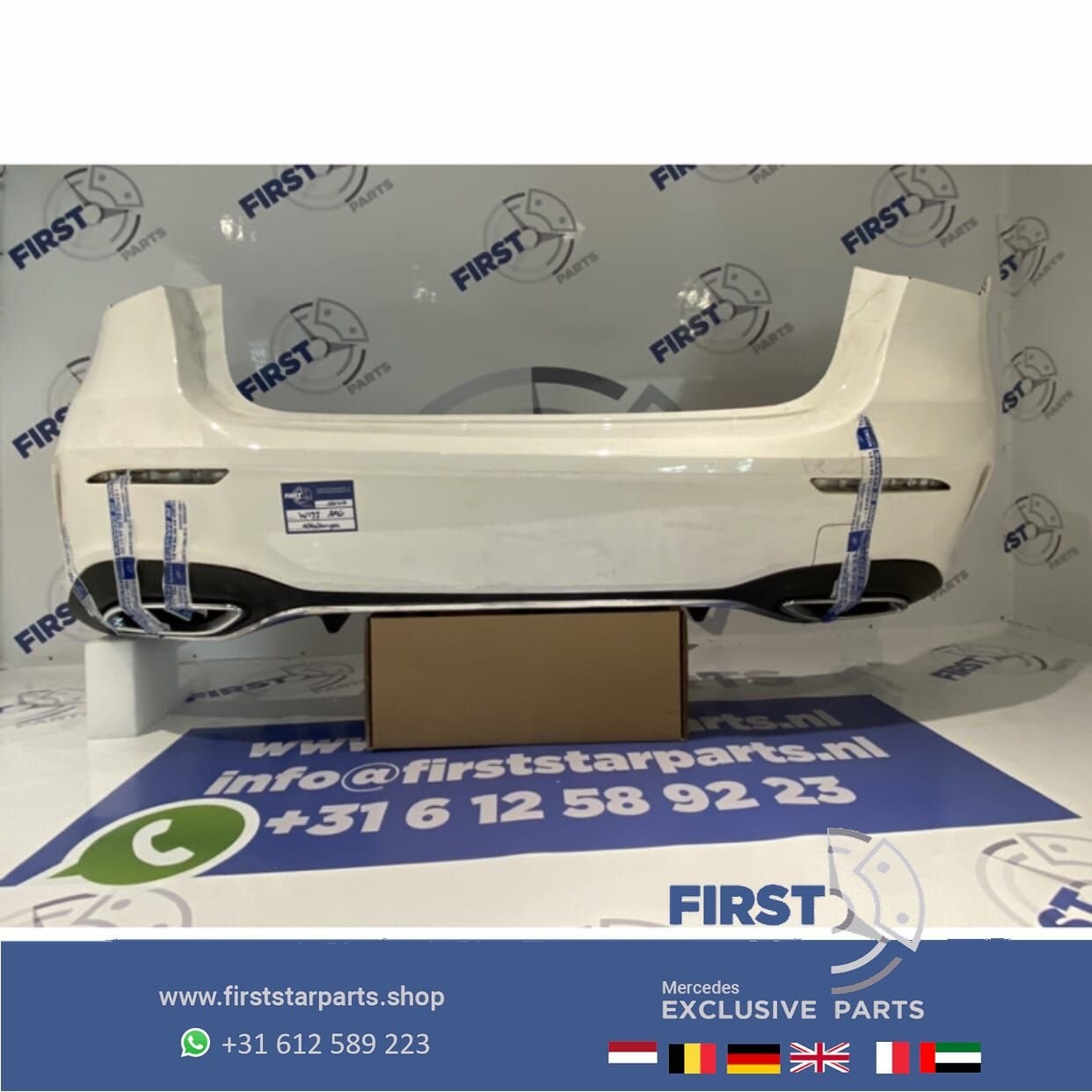 W177 AMG ACHTERBUMPER WIT COMPLEET Mercedes A Klasse 2018-20, Gebruikt, -, Ophalen of Verzenden, Achter