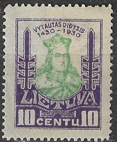 Lituanie 1930 - Yvert 292 - Didysis de Vytautas - 10 c. (PF), Envoi, Pologne, Non oblitéré