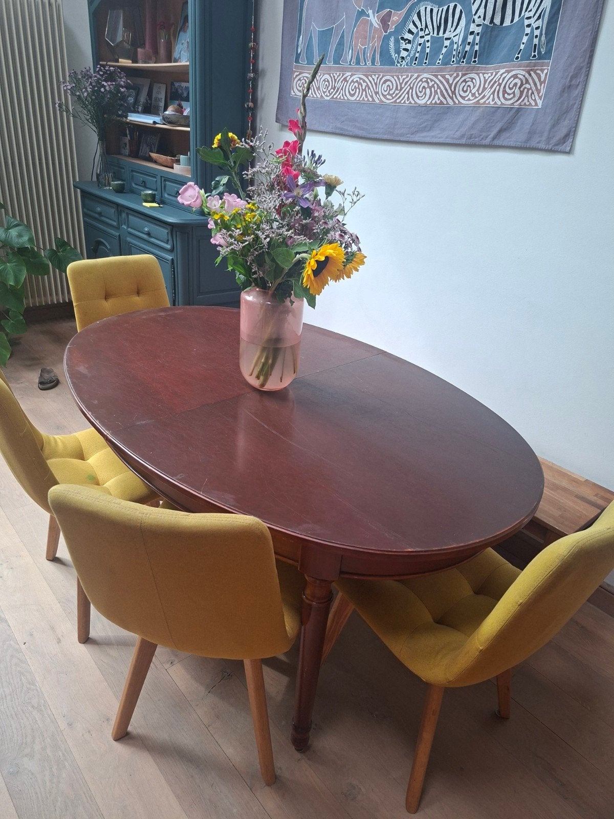 Eettafel, Huis en Inrichting, Ophalen, Gebruikt, 100 tot 150 cm, Vijf personen of meer