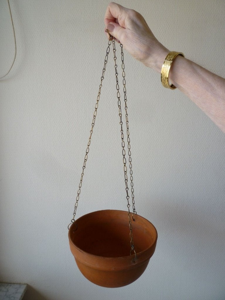 Terracotta hanger, Rond, Ophalen of Verzenden, Zo goed als nieuw, Metaal