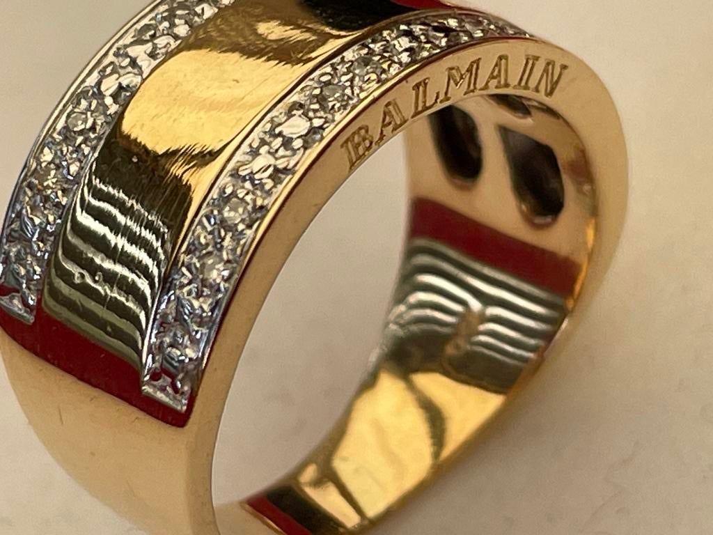 Bague en or 18ct Balmain, Bijoux, Sacs & Beauté, Bagues, Comme neuf, Or, Enlèvement, Jaune