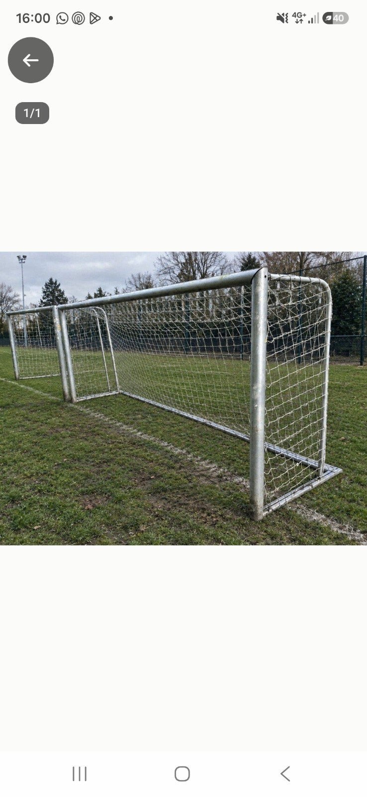 aluminium voetbaldoel 5x2m, Sport en Fitness, Ophalen, Gebruikt