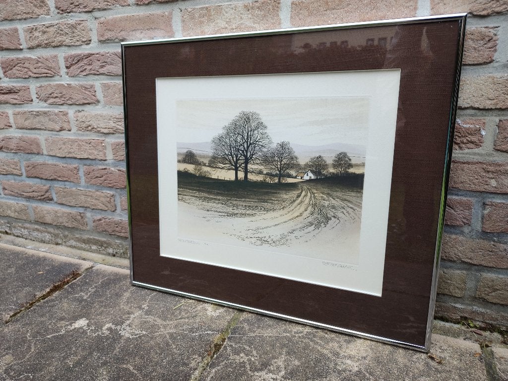 Old Cart Track Farm By Kathleen Caddick, Antiquités & Art, Art | Lithographies & Sérigraphies, Signé, Enlèvement, Animaux et nature