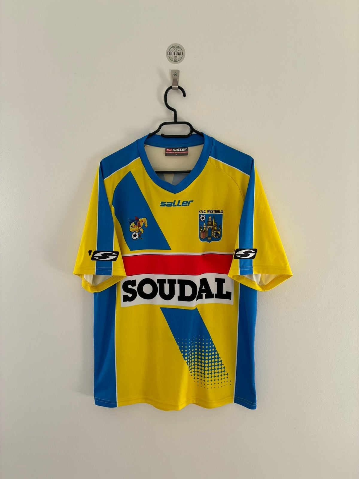 Maillot de football KVC Westerlo Saller taille L rétro, Enlèvement ou Envoi, Comme neuf