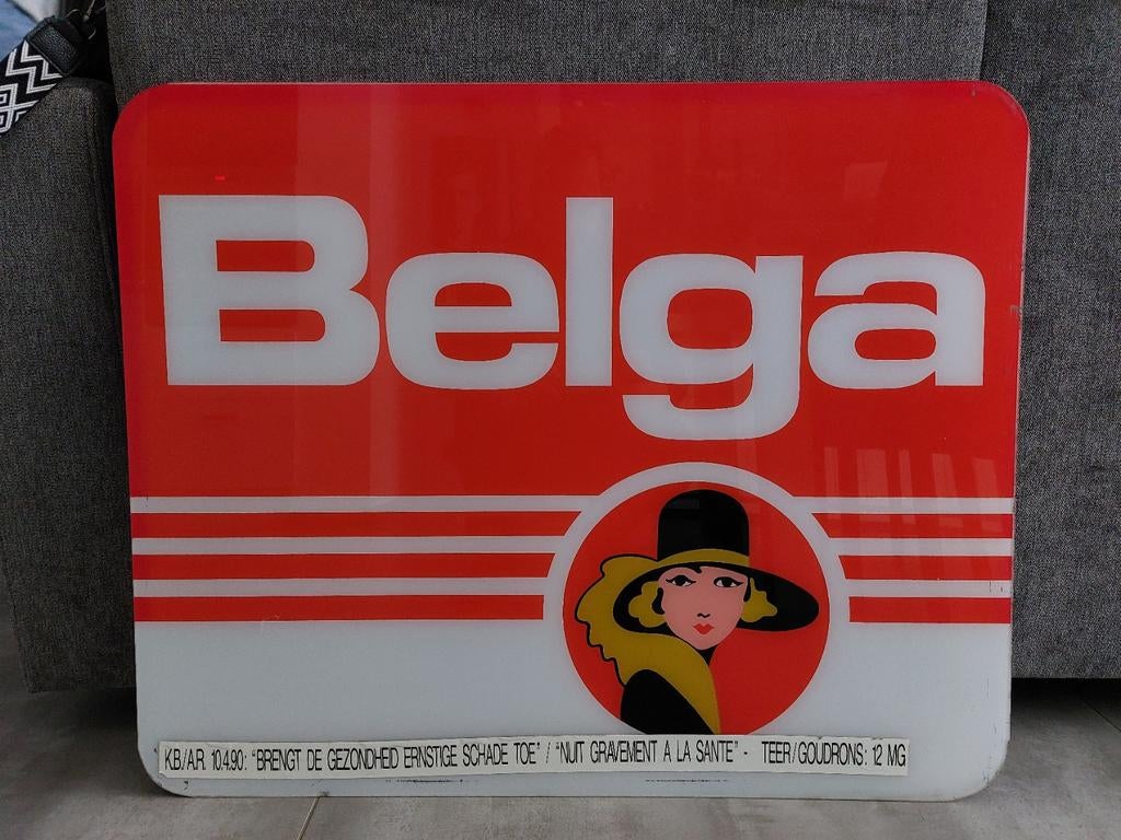 Belga 79cmx64cm - Belga reclame afkomstig uit lichtbak., Verzamelen, Ophalen of Verzenden, Zo goed als nieuw, Lichtbak of (neon) lamp
