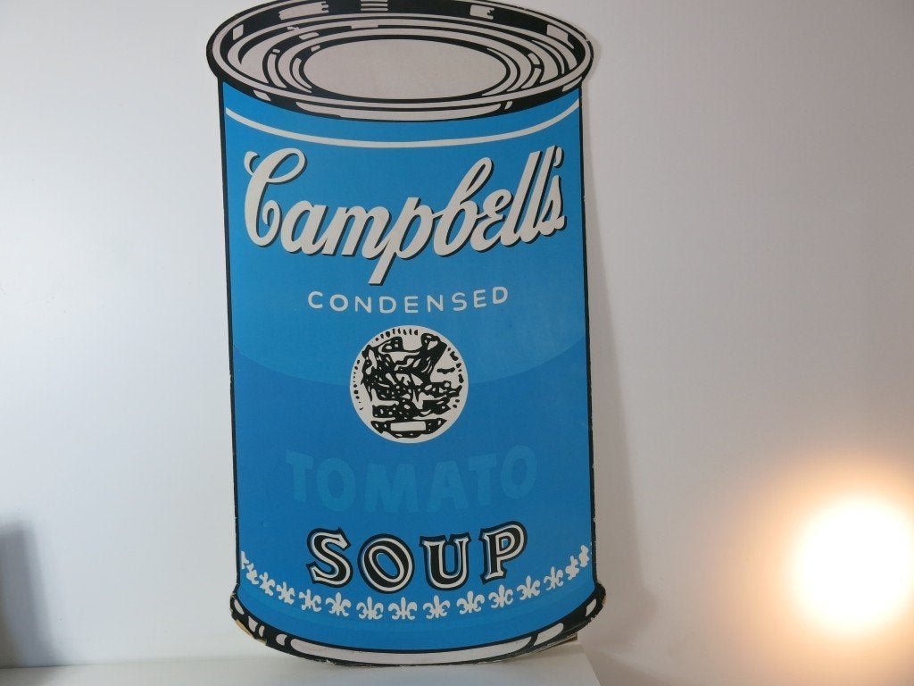 Panneau publicitaire Campbell's Soup Andy Warhol Pepe Jeans, Enlèvement ou Envoi, Utilisé, Panneau publicitaire