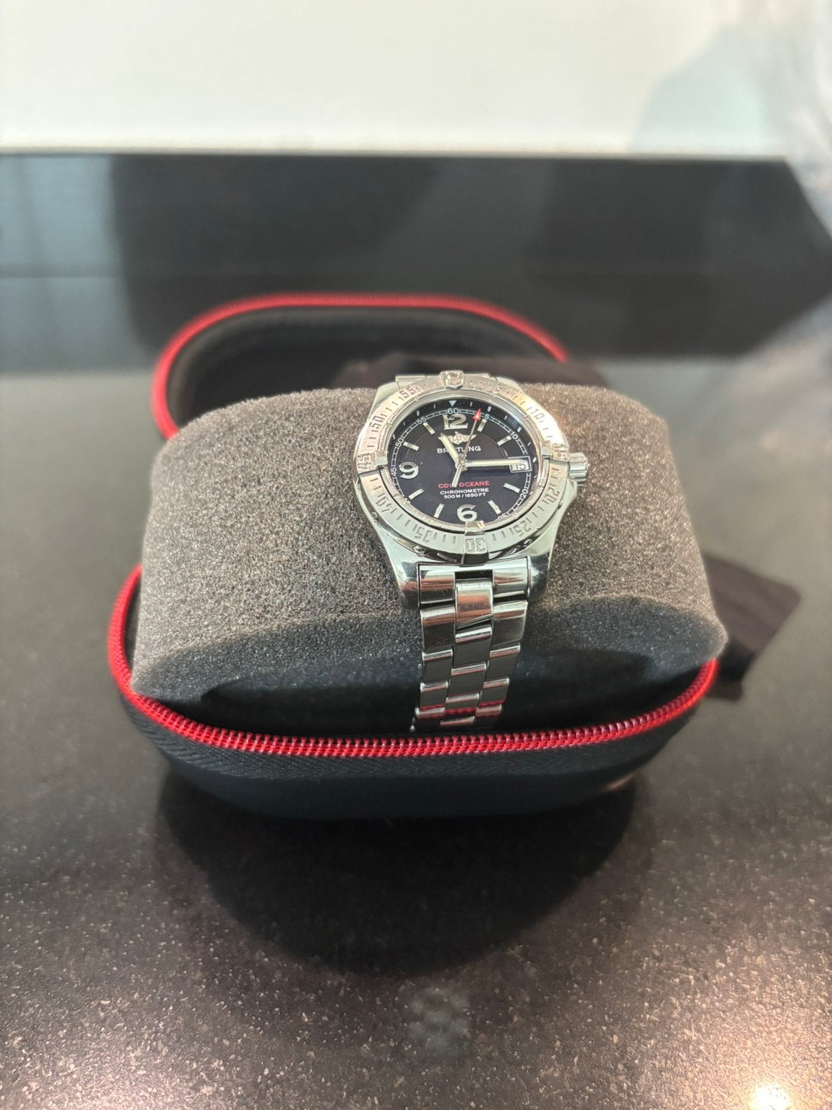 Breitling colt ocean A77380 dameshorloge 33mm, Handtassen en Accessoires, Horloges | Dames, Overige merken, Staal, Staal, Polshorloge