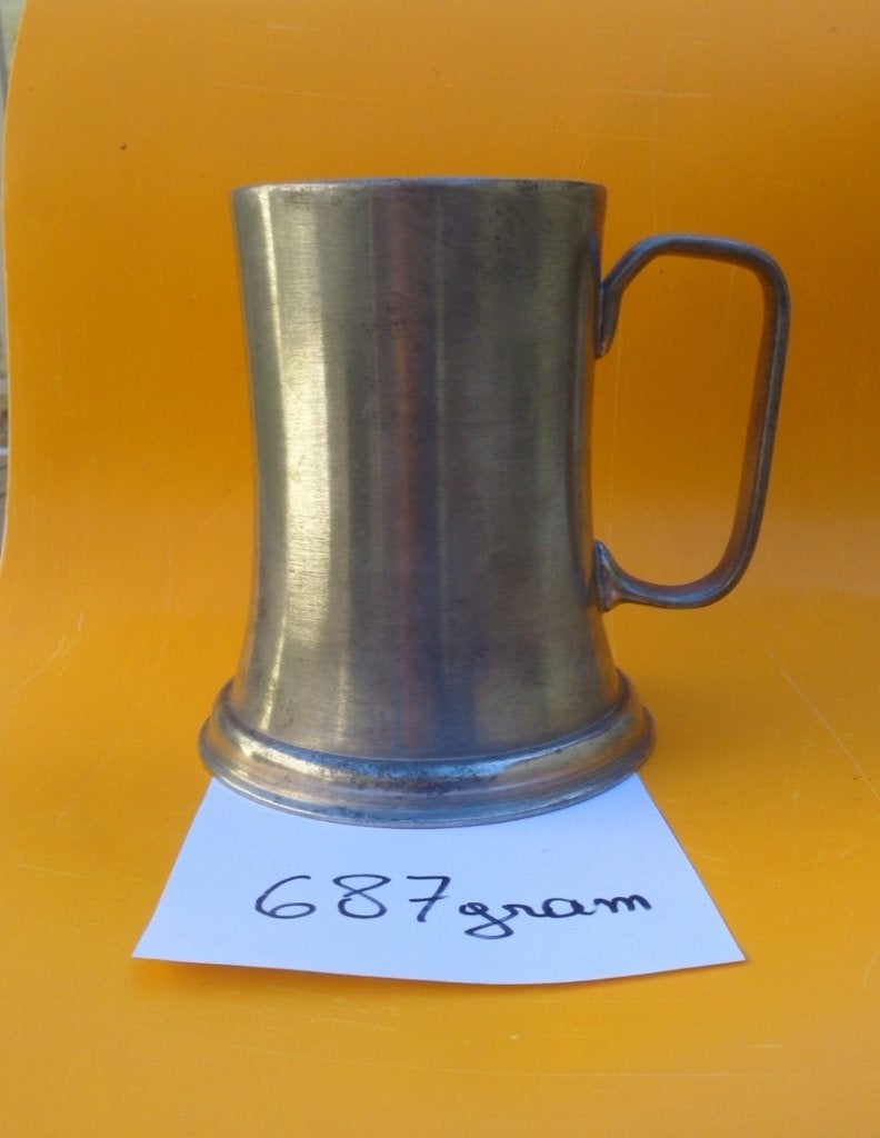 Duitse vintage tinnen bier drinkbeker bierkan 687 gram, Verzamelen, Glas en Drinkglazen, Ophalen of Verzenden, Zo goed als nieuw