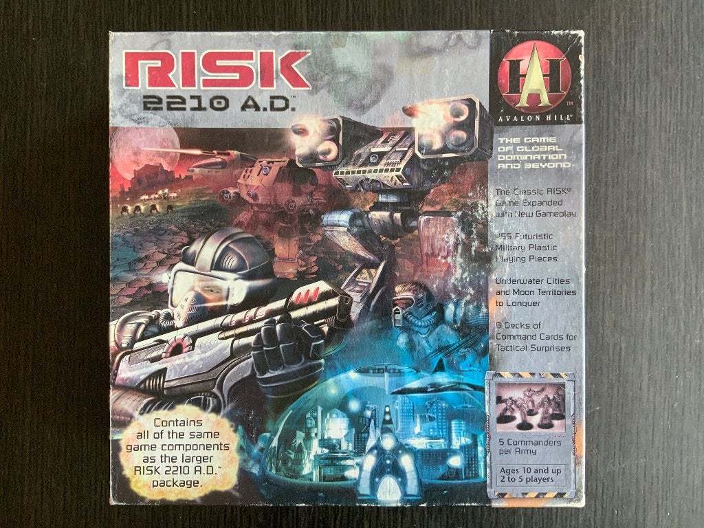 Jeu de plateau Risk 2210 A.D. Hasbro Avalon Hill, Cinq joueurs ou plus, Enlèvement ou Envoi, Utilisé, Avalon hill