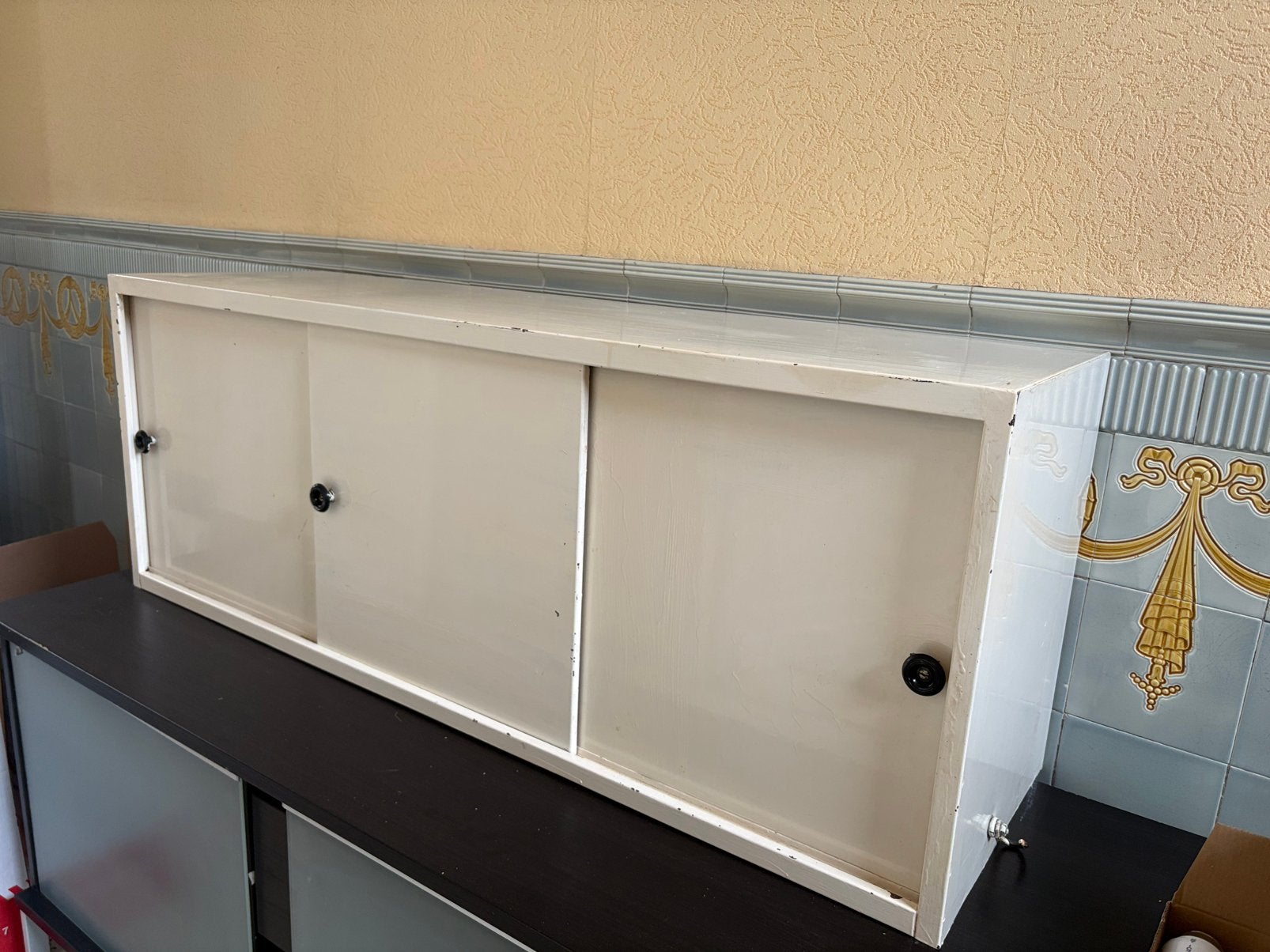 Vintage metalen kledingkast van 1 m lang, Ophalen