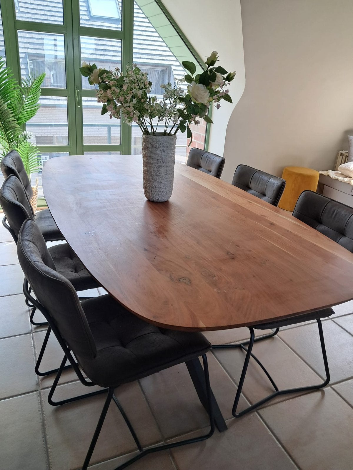 Mooie stevige eettafel met 6 stoelen, Huis en Inrichting, Tafels | Eettafels, Ophalen, Zo goed als nieuw