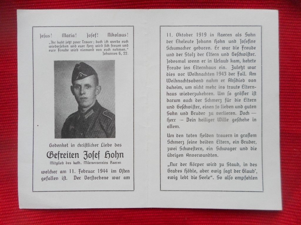 souvenir soldat Belge enrôlé Armée Allemande RAEREN EUPEN, Collections, Envoi
