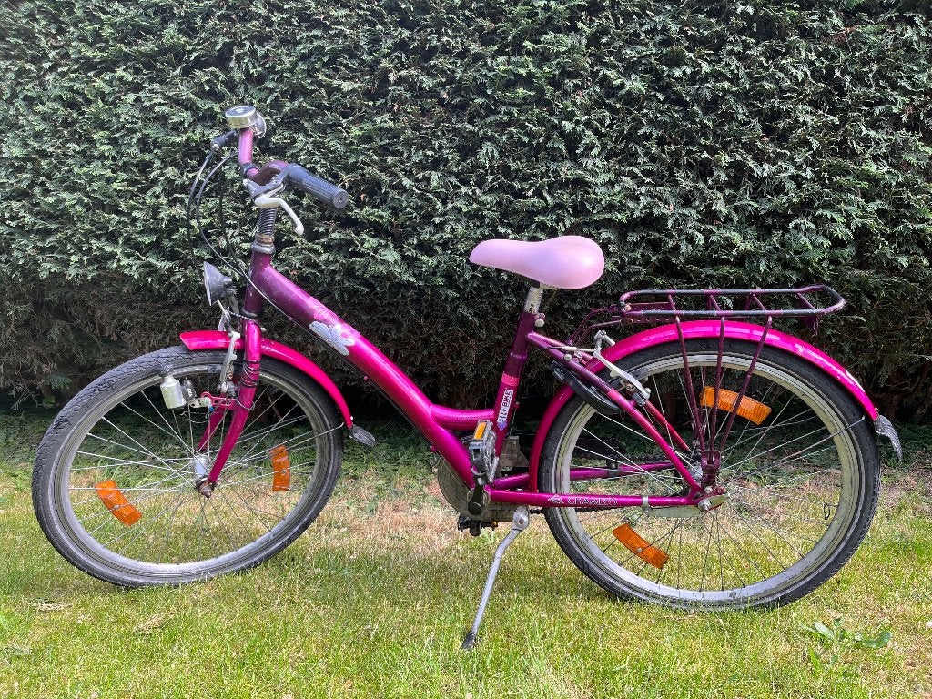 Meisjesfiets 24 inch, Fietsen en Brommers, Fietsen | Meisjes, Ophalen, Velgrem, Versnellingen, Gebruikt