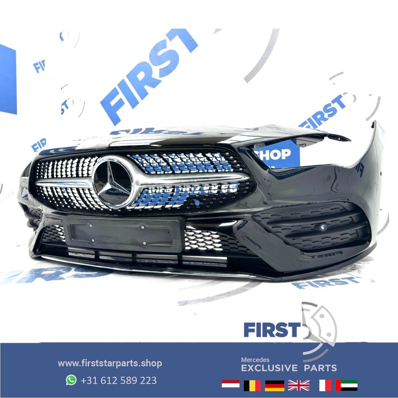 W118 CLA AMG BUMPER ZWART WIT GRIJS VOORBUMPER + DIAMOND GRI, Utilisé, -, Avant, -
